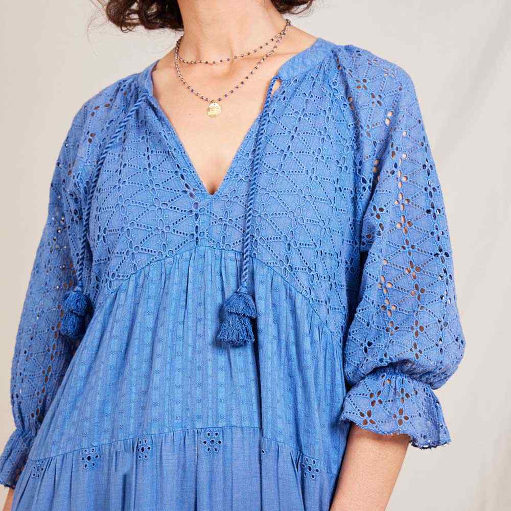 Tiered Long Dress Forage Stone Blue