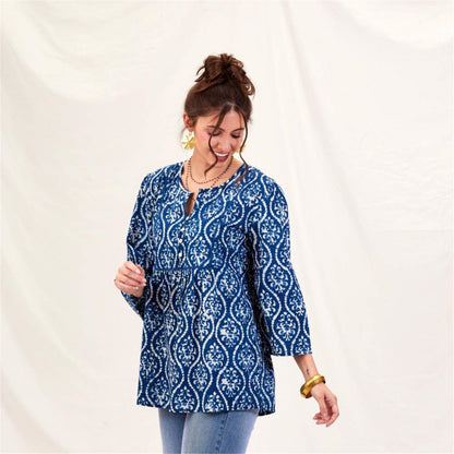 Sara Indigo Bohemian Tunic Tunic - rockflowerpaper