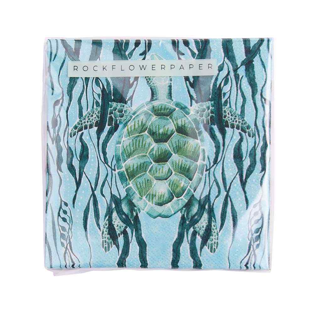 Marine Turtle Paper Cocktail Napkins (Pack of 20) Paper Cocktail Napkin - rockflowerpaper