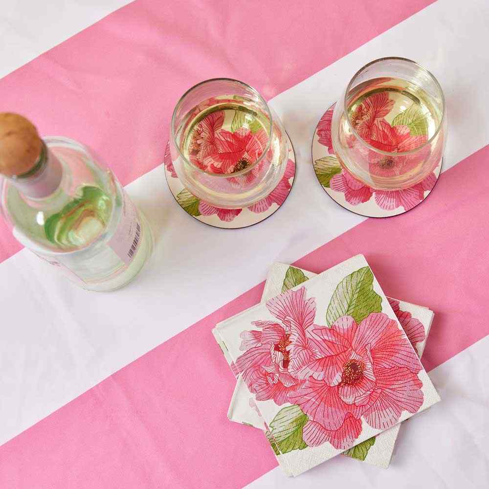 Pink Peony Paper Cocktail Napkins (Pack of 20) Paper Cocktail Napkin - rockflowerpaper