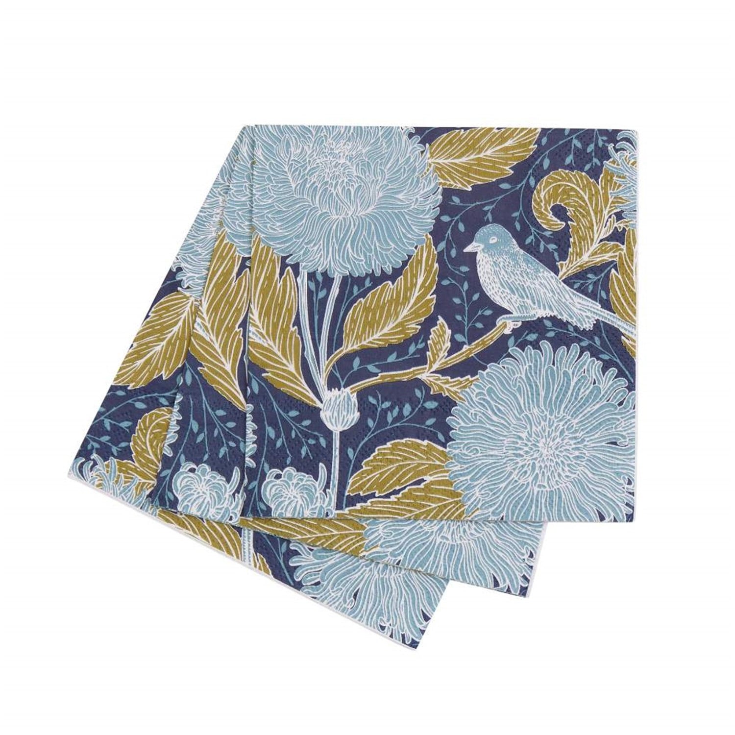 Chrysanthemum Bird Paper Cocktail Napkins (Pack of 20) Paper Cocktail Napkin - rockflowerpaper