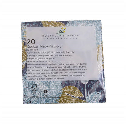 Chrysanthemum Bird Paper Cocktail Napkins (Pack of 20) Paper Cocktail Napkin - rockflowerpaper