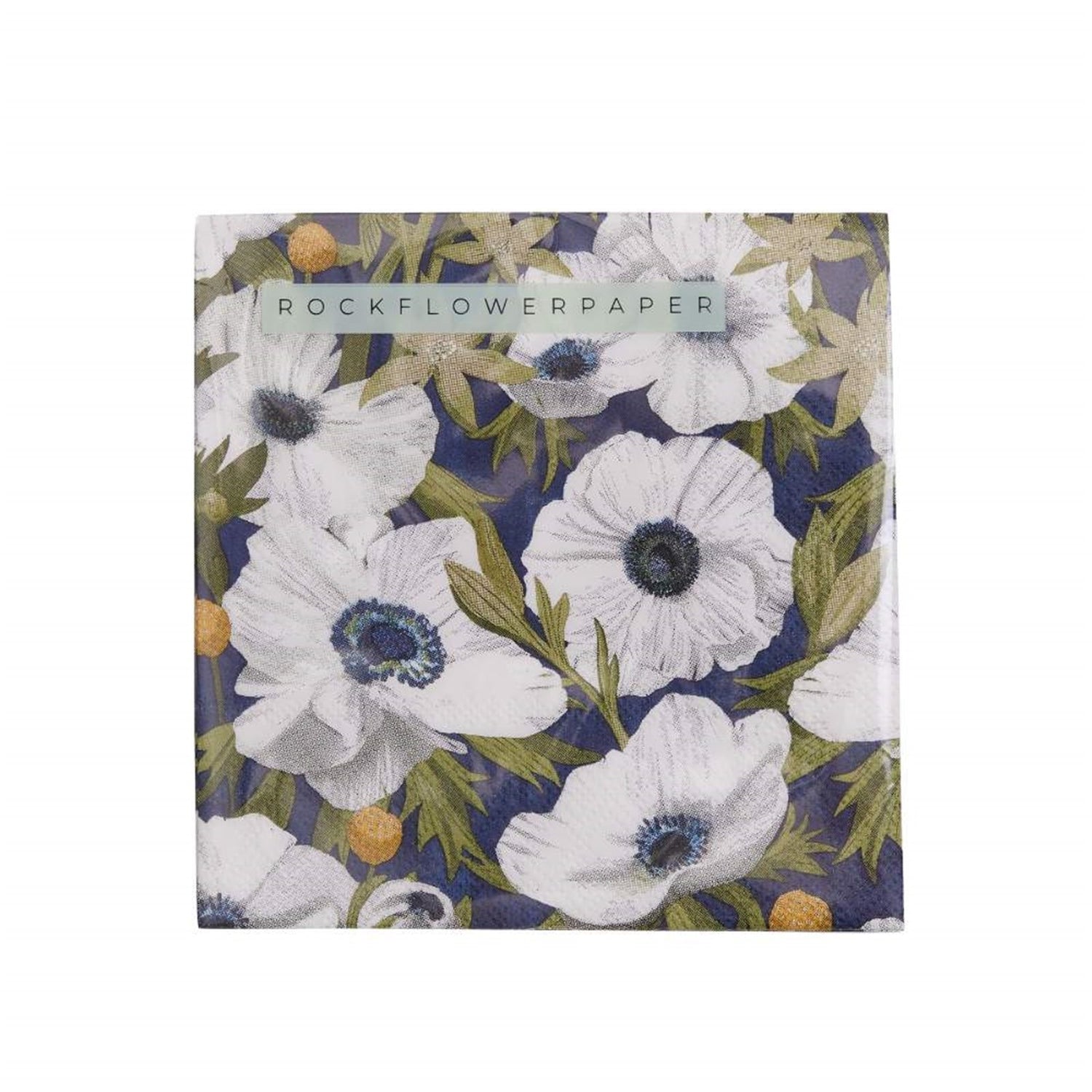 Anemone Poppy Paper Cocktail Napkins (Pack of 20) Paper Cocktail Napkin - rockflowerpaper