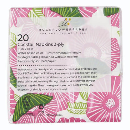 Poppy Papaver Paper Cocktail Napkins (Pack of 20) Paper Cocktail Napkin - rockflowerpaper