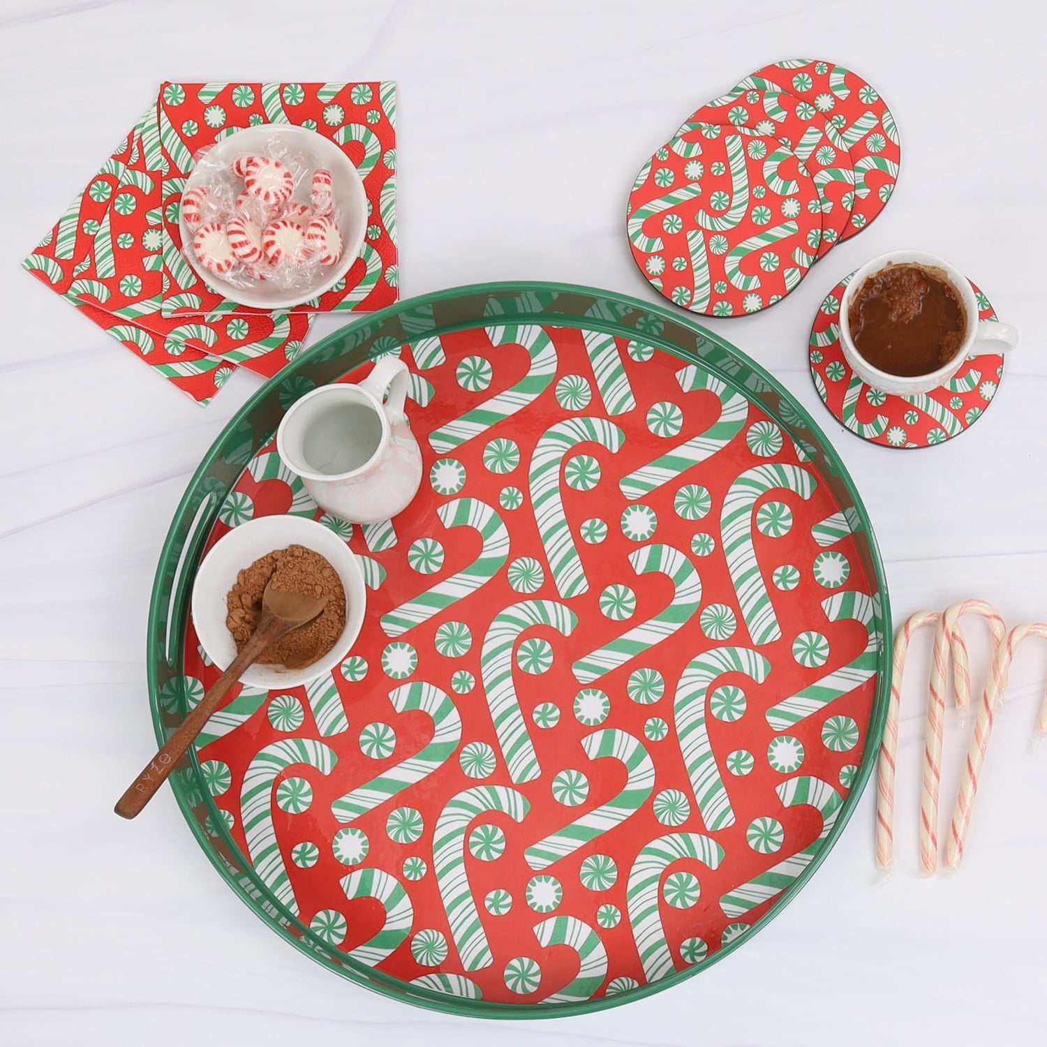 Candy Cane Joy Paper Cocktail Napkins (Pack of 25)