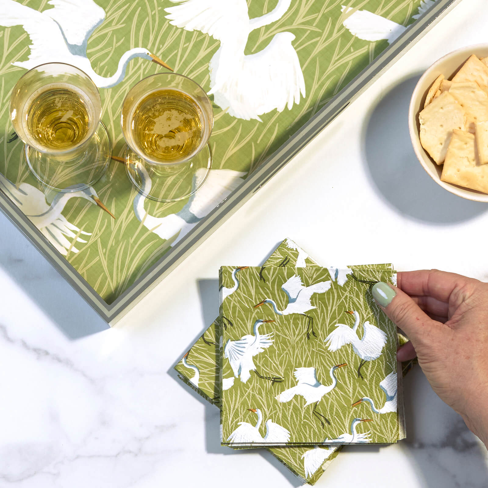 Egret &amp; Reed Paper Cocktail Napkins (Pack of 25)