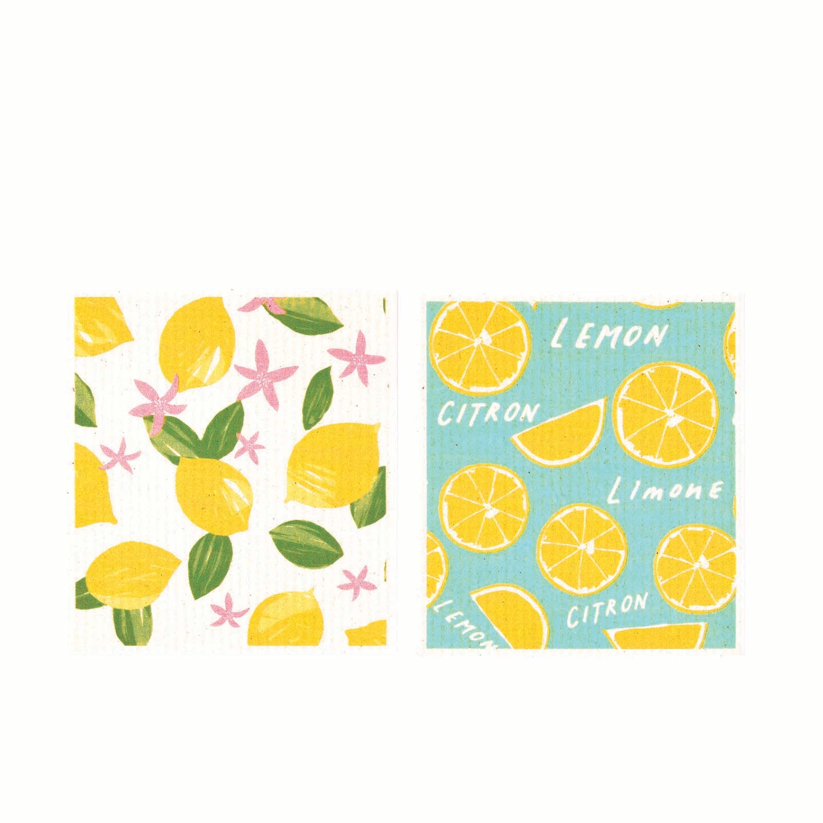 Limone Eco-Friendly blu Sponge Cloth- Set of 2 Eco Cloth - rockflowerpaper