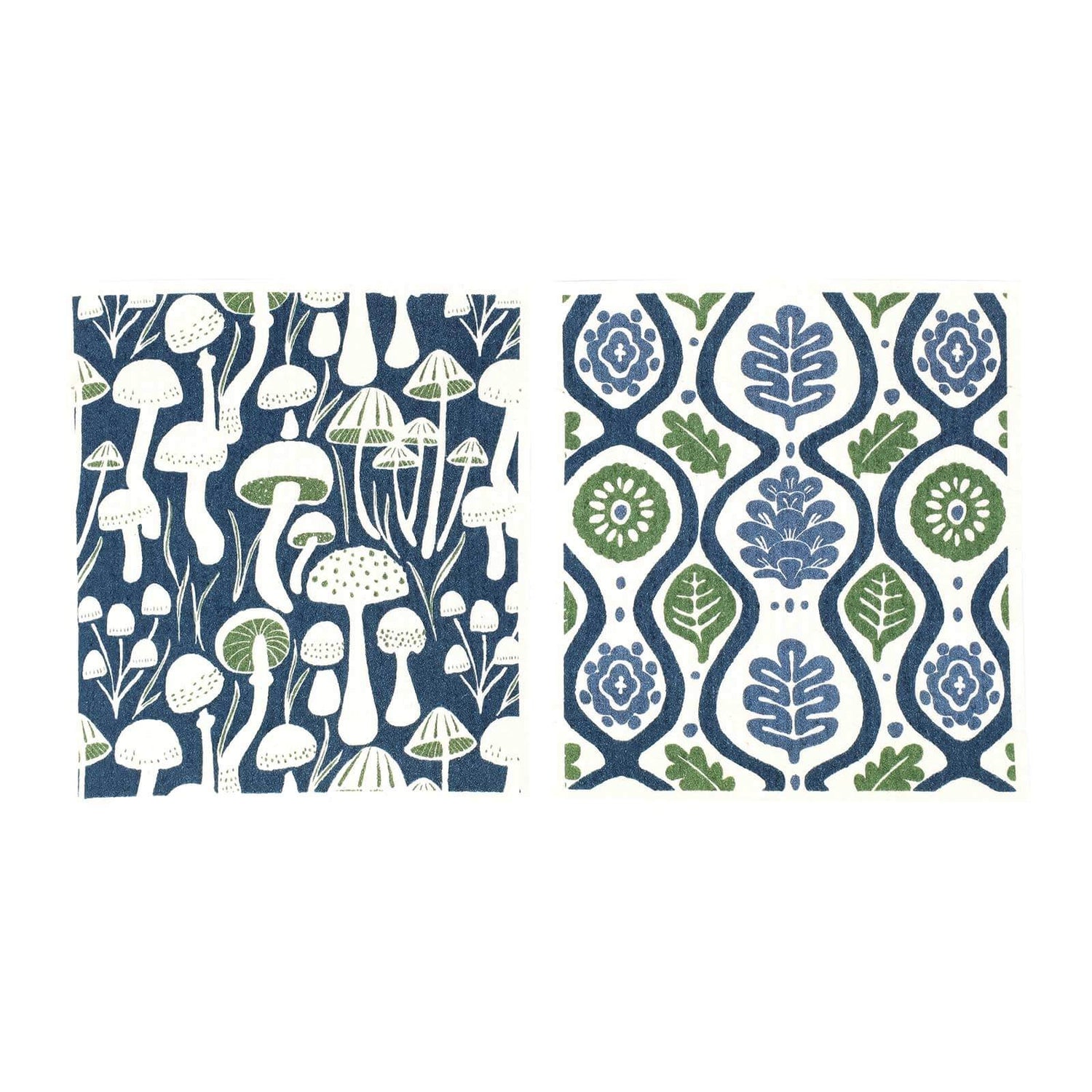 Mushrooms blu Eco Sponge Cloths (Set of 2)