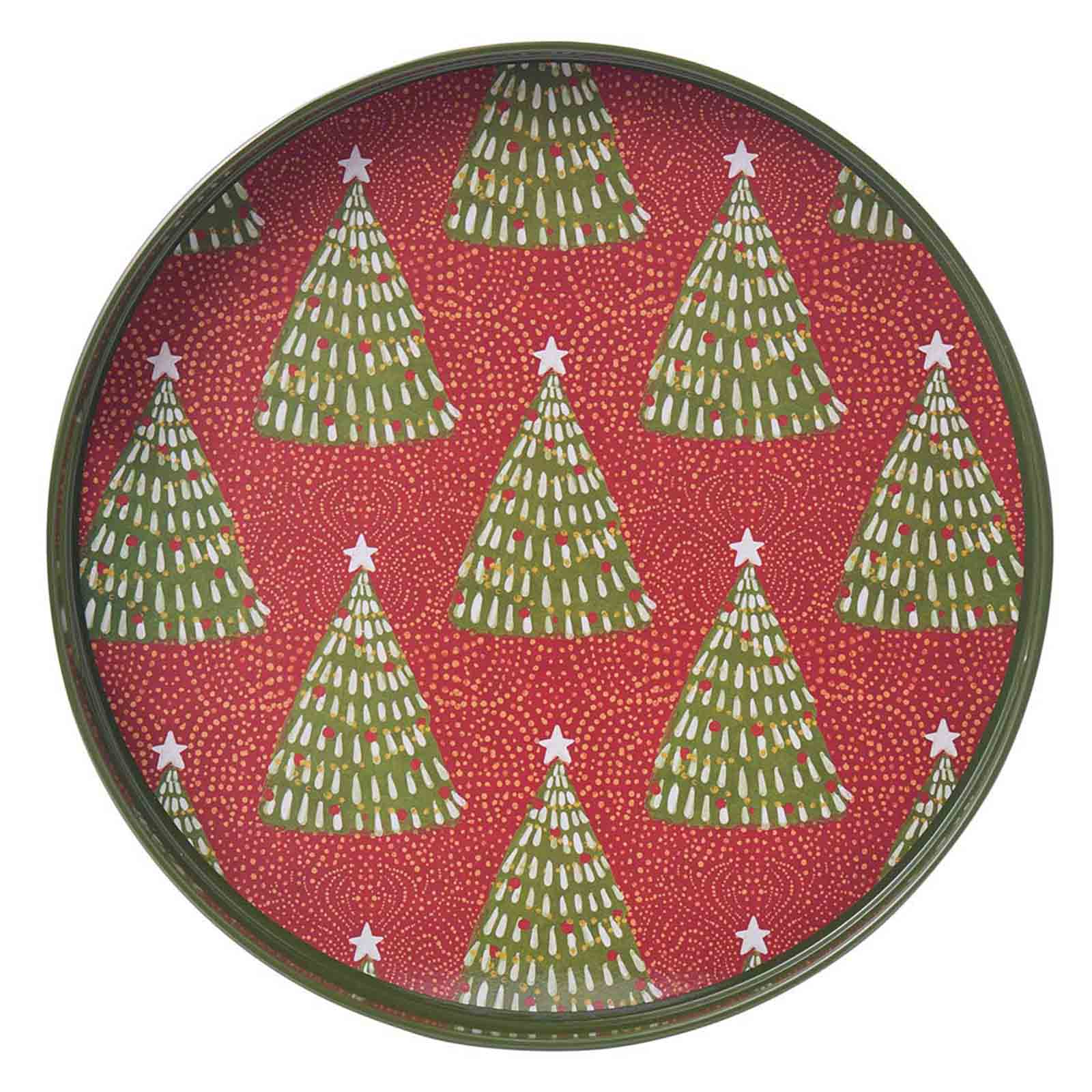 Festive Filigree Trees Round Tray – rockflowerpaper LLC