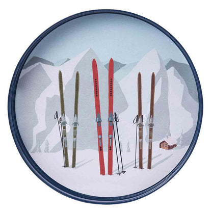 Nordic Ski 15 Inch Round Tray Tray - rockflowerpaper