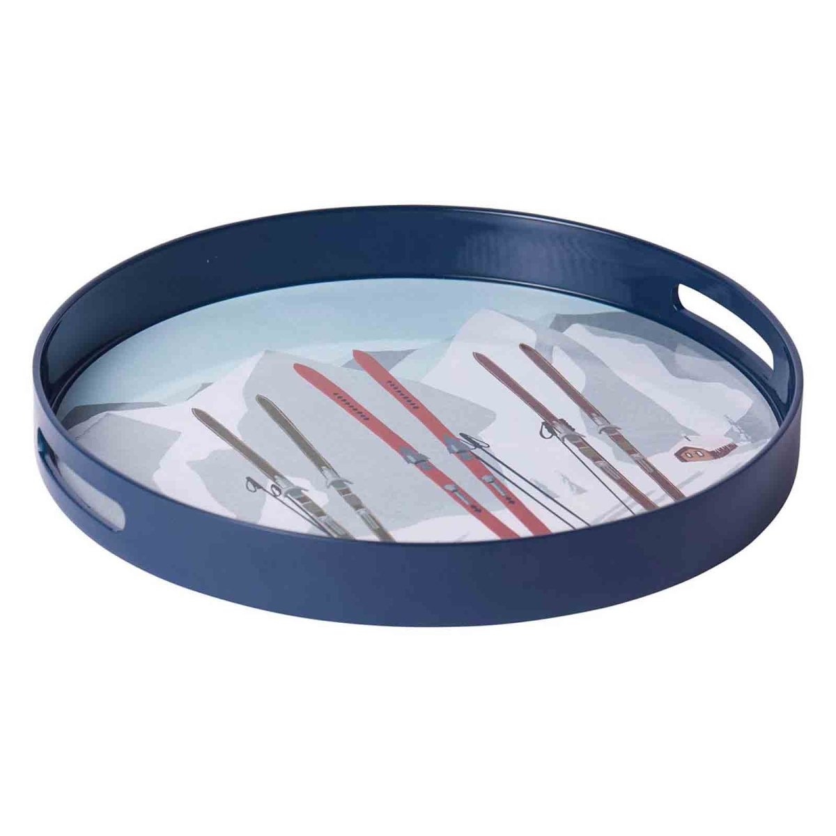 Nordic Ski 15 Inch Round Tray Tray - rockflowerpaper