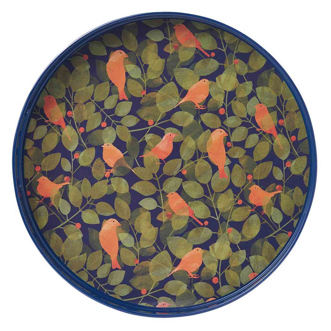 Finches Round Tray - 15 Inch Tray - rockflowerpaper