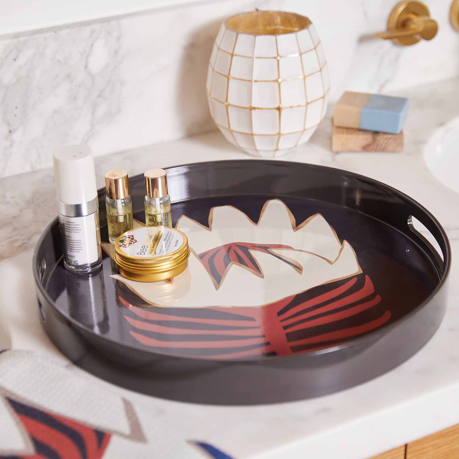 Decorative Lacquer Square and Round Serving Trays with Unique Art –  rockflowerpaper LLC