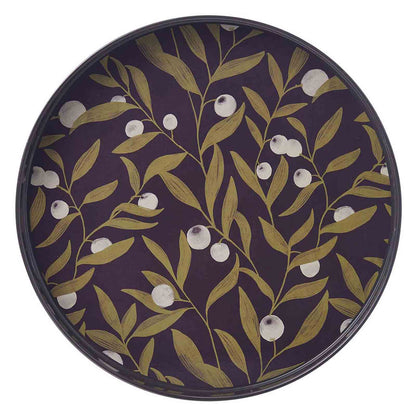 Olive Time 15 Inch Round Tray Tray - rockflowerpaper