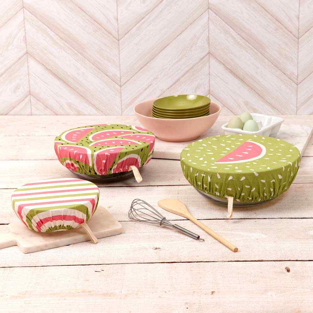 Watermelon Party blu Kitchen Food Storage Covers (Set of 3 ) Eco Dish Cover - rockflowerpaper