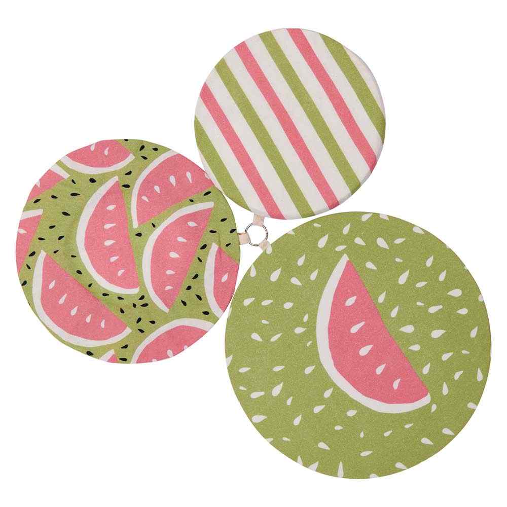 Watermelon Party blu Kitchen Food Storage Covers (Set of 3 ) Eco Dish Cover - rockflowerpaper