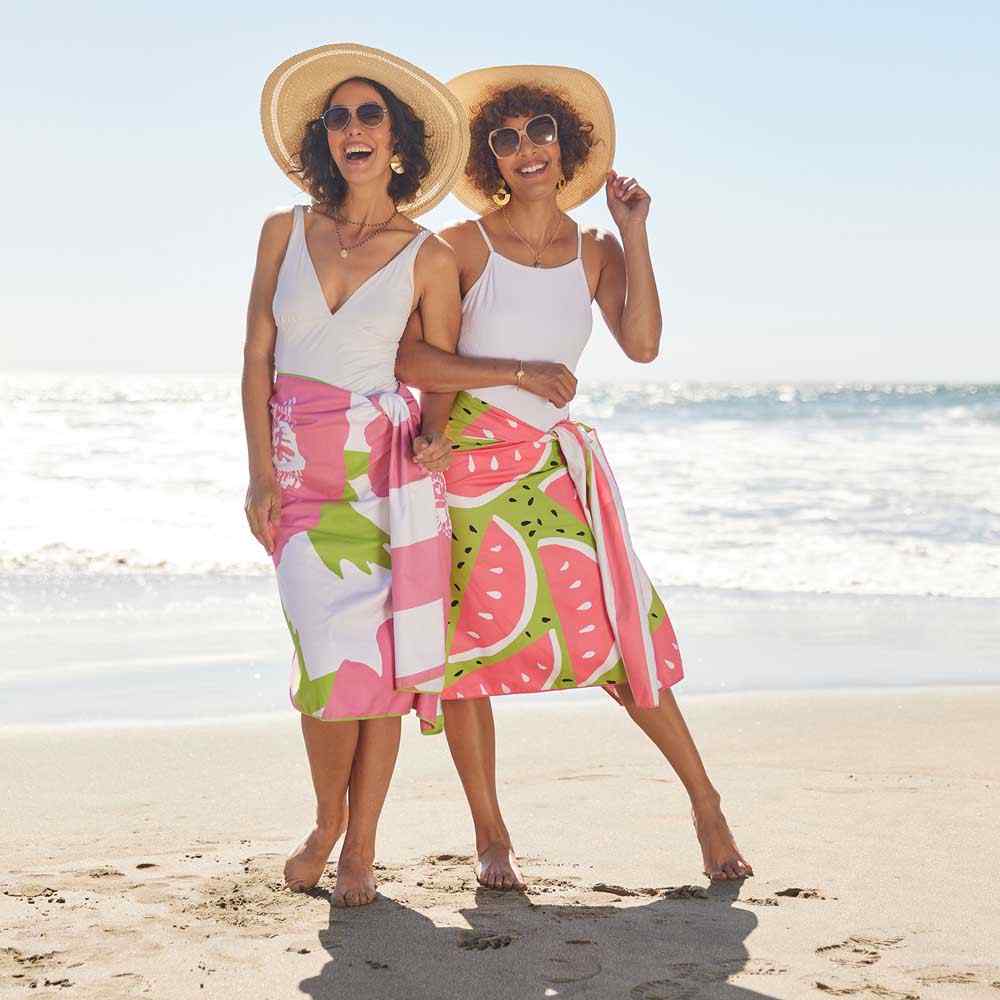 Poppies Pink Reversible Eco Beach Towel Beach Towel - rockflowerpaper