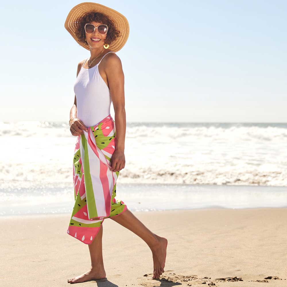 Watermelon Party Reversible Eco Beach Towel Beach Towel - rockflowerpaper