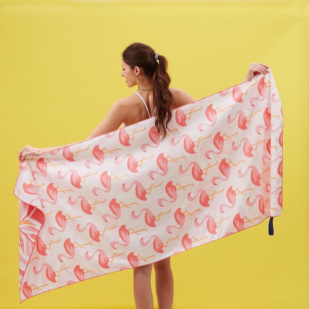 Flamingo Pink Beach Towel Beach Towel - rockflowerpaper