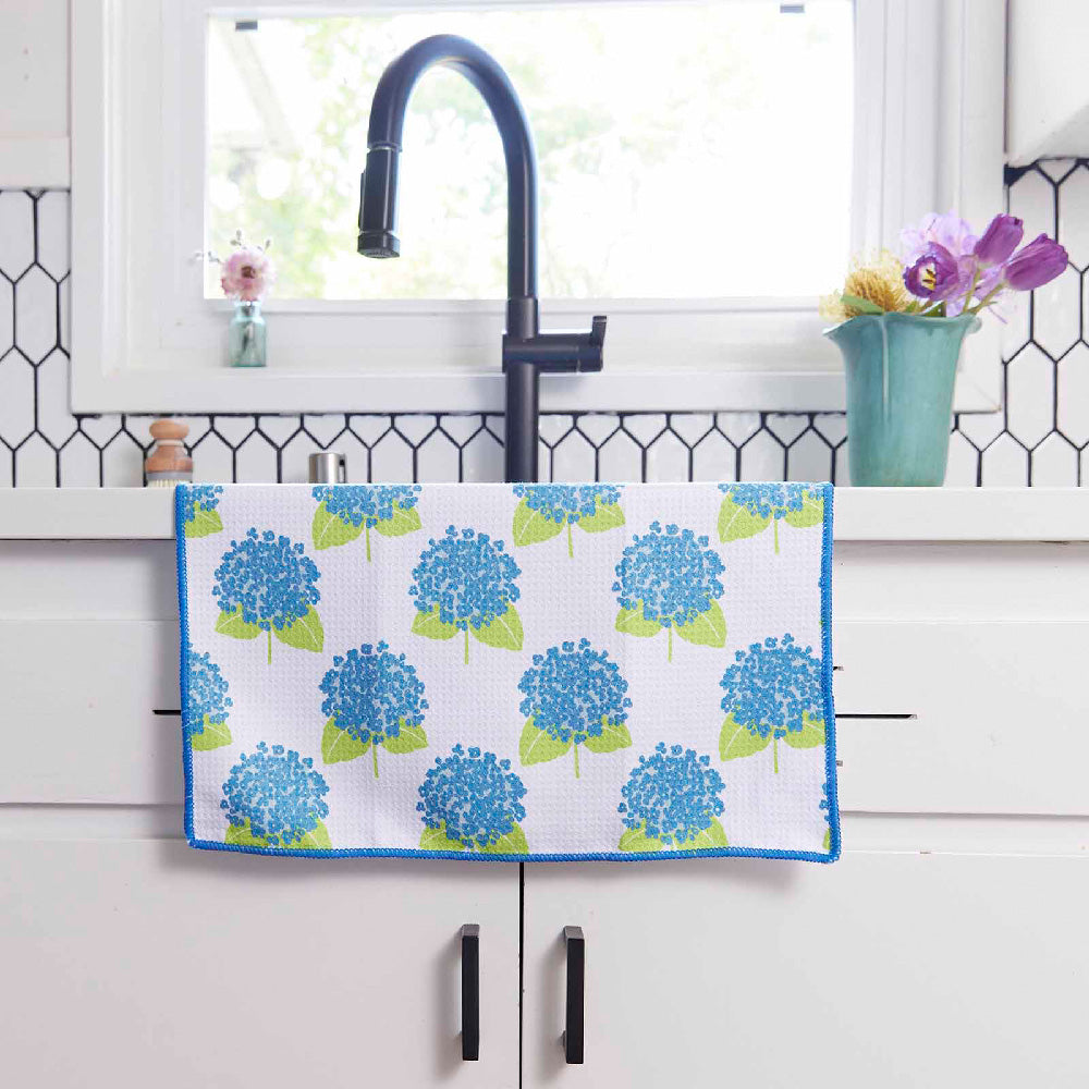 Hydrangea Blue blu Kitchen Tea Towel Kitchen Towel - rockflowerpaper