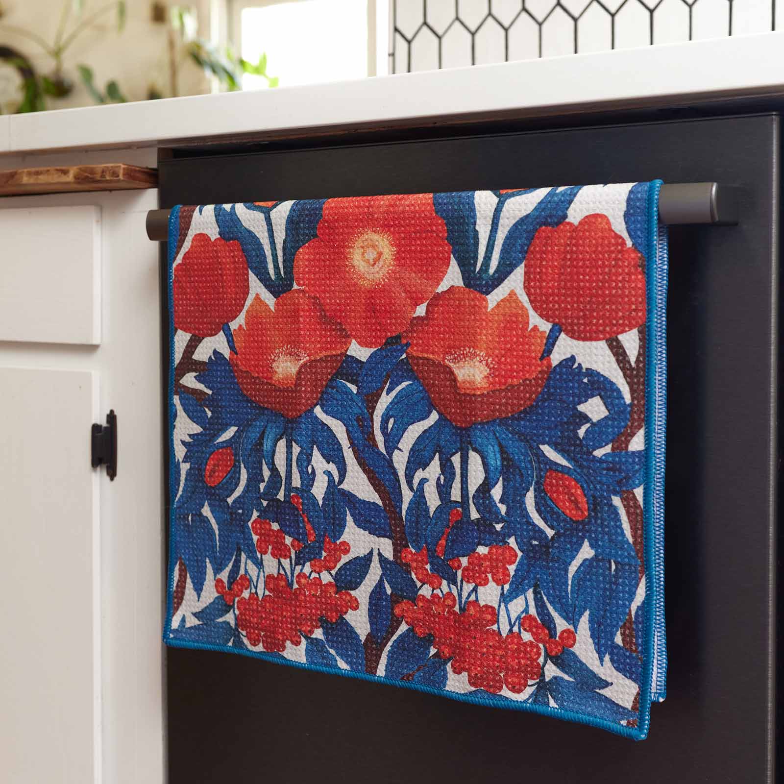 Icelandic Poppies blu Kitchen Tea Towel Kitchen Towel - rockflowerpaper