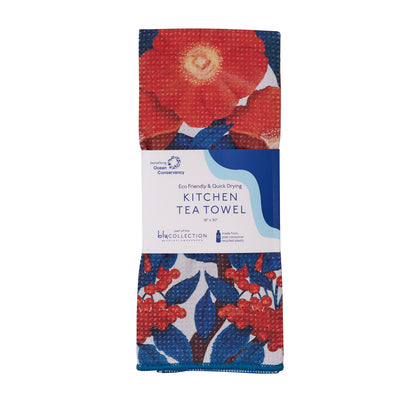 Icelandic Poppies blu Kitchen Tea Towel Kitchen Towel - rockflowerpaper