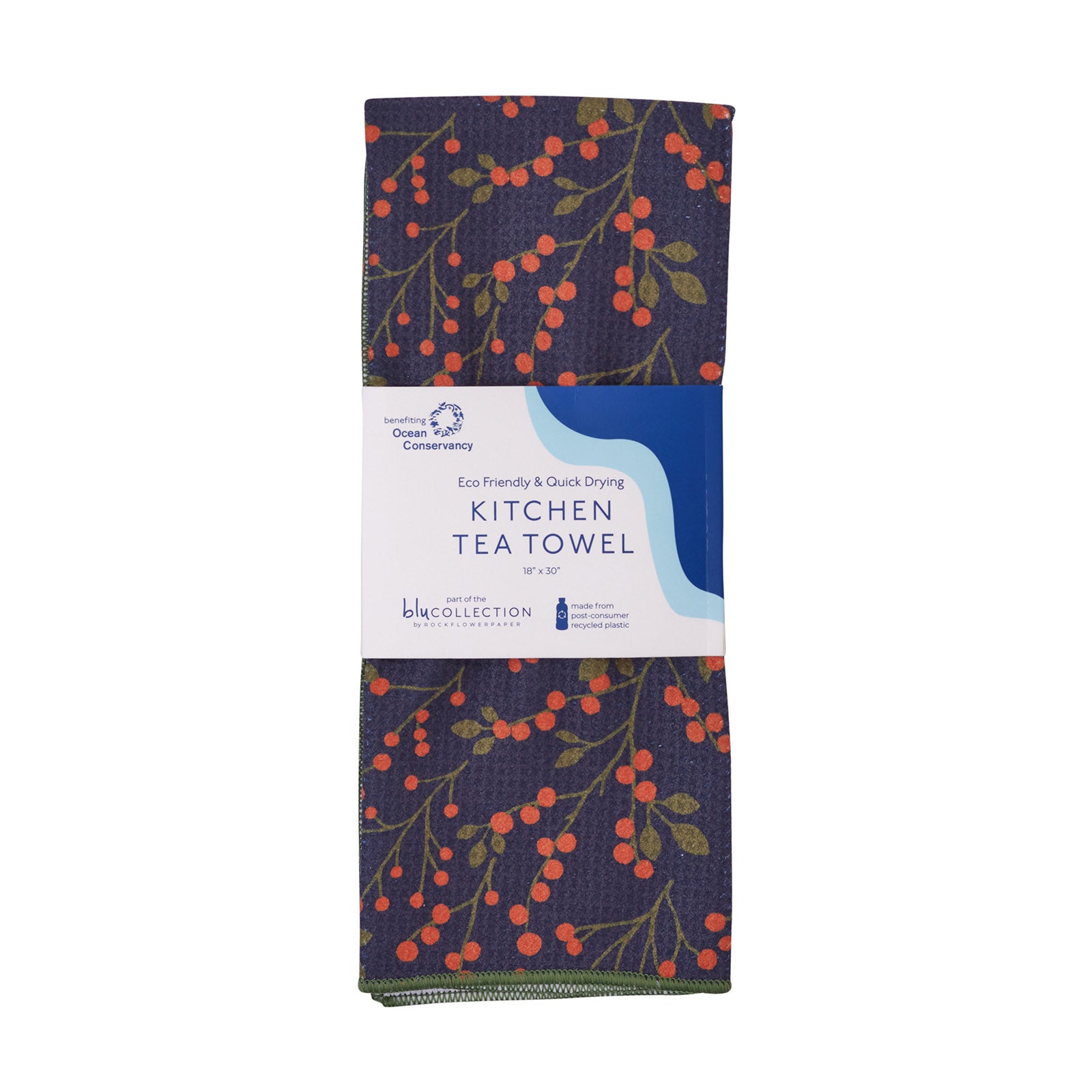 Orange Berries Blu Kitchen Tea Towel Kitchen Towel - rockflowerpaper