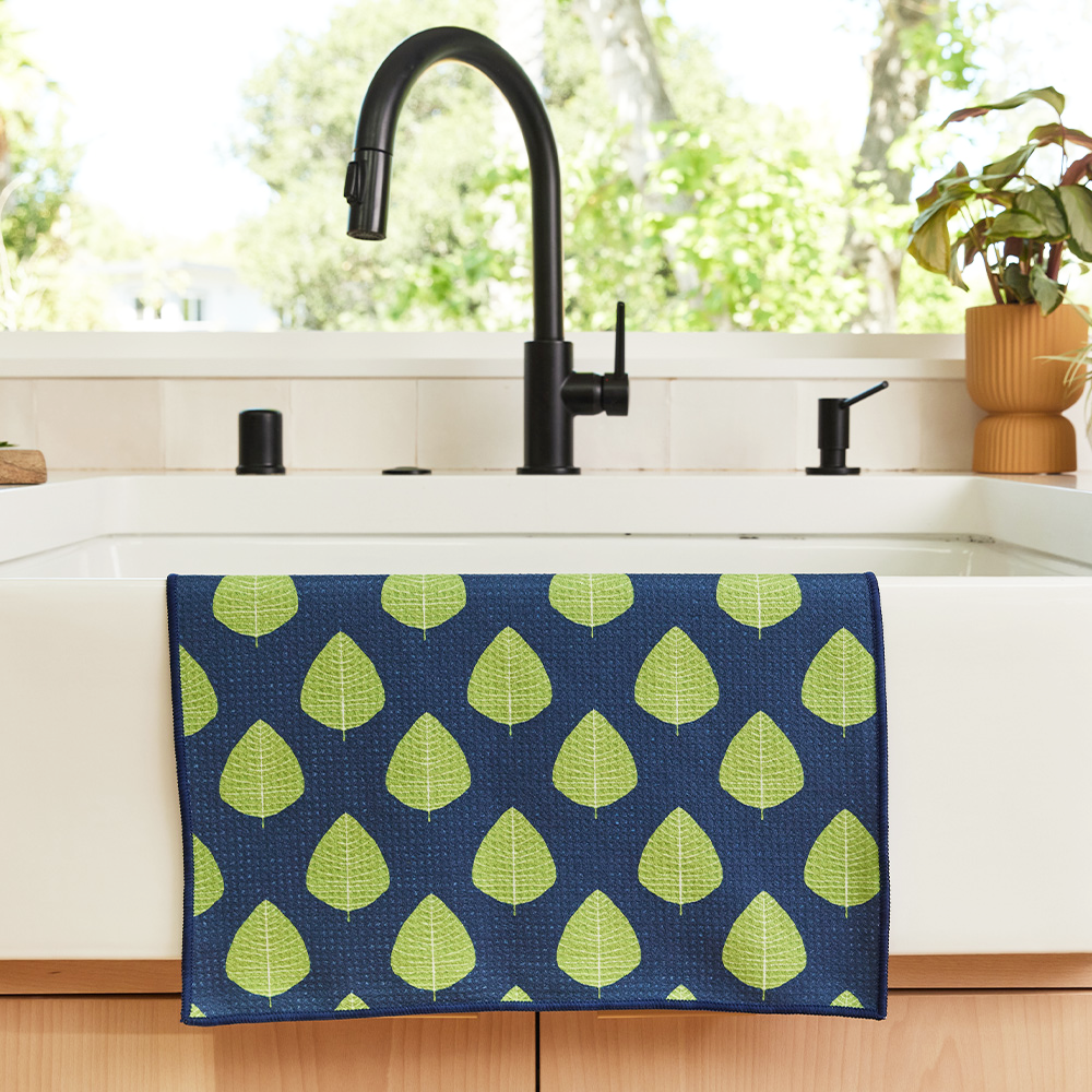 Aspen Leaves blu Kitchen Tea Towel Kitchen Towel - rockflowerpaper