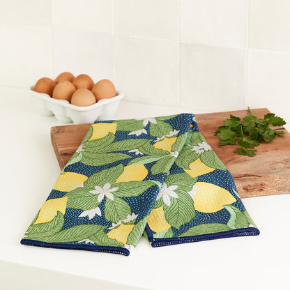 Vintage Lemons blu Kitchen Tea Towel Kitchen Towel - rockflowerpaper