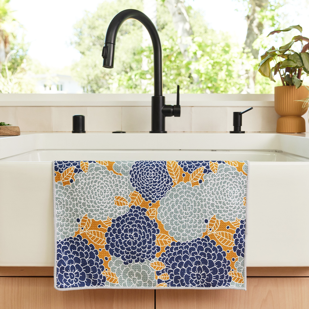Puff Ball blu Kitchen Tea Towel Kitchen Towel - rockflowerpaper