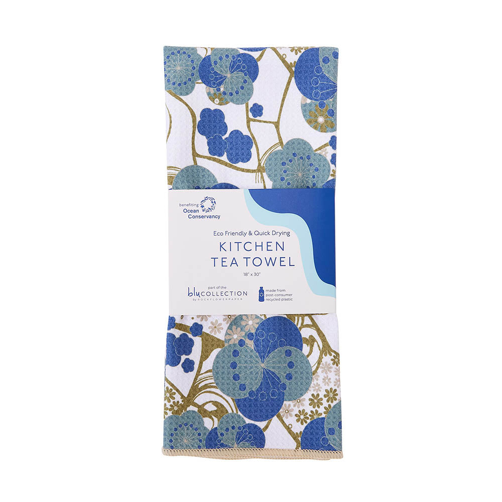 Kintsugi Blue blu Kitchen Tea Towel-Double Side Printed Kitchen Towel - rockflowerpaper