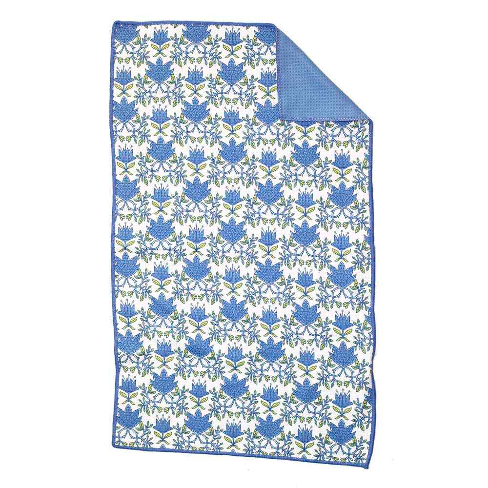 Tilly blu Kitchen Tea Towel- Double Side Printed Kitchen Towel - rockflowerpaper