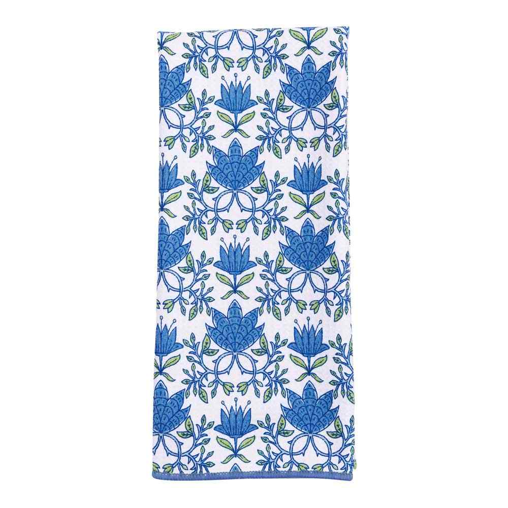 Tilly blu Kitchen Tea Towel- Double Side Printed Kitchen Towel - rockflowerpaper