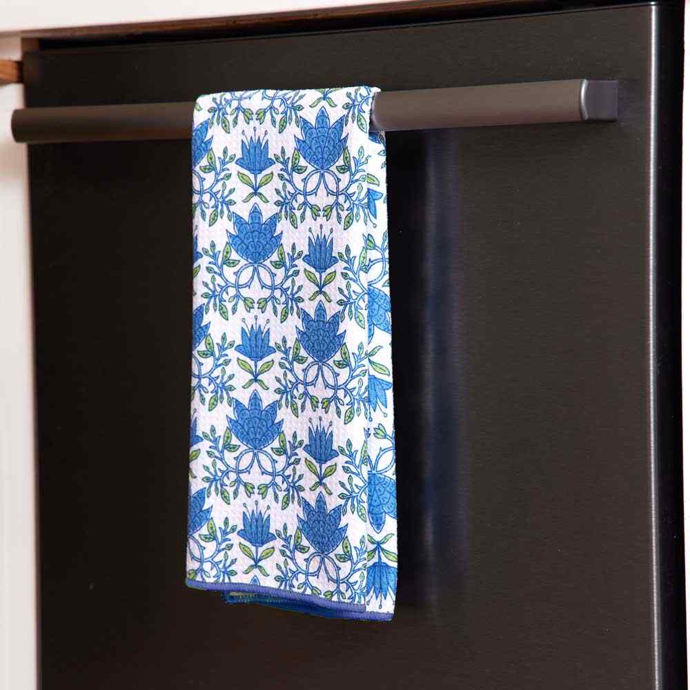 Tilly blu Kitchen Tea Towel- Double Side Printed Kitchen Towel - rockflowerpaper