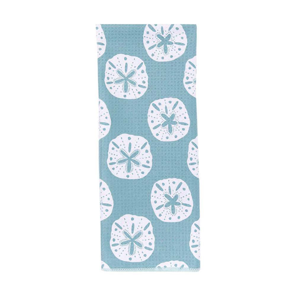 OUTLET Sand Dollar blu Kitchen Tea Towel-Double-Sided Print pos-Kitchen Towel - rockflowerpaper