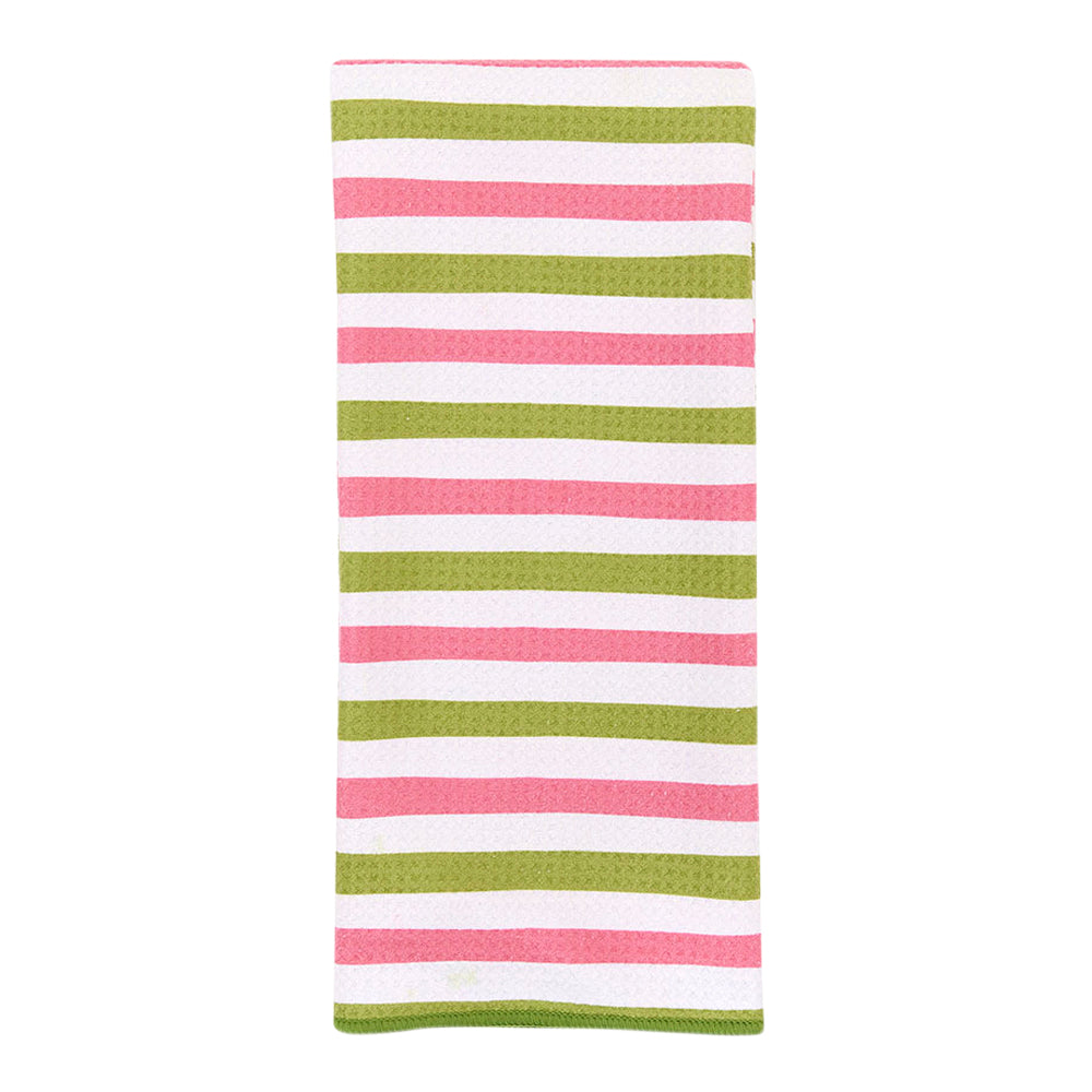 Watermelon Stripe blu Kitchen Tea Towel-Double-Sided Print Kitchen Towel - rockflowerpaper