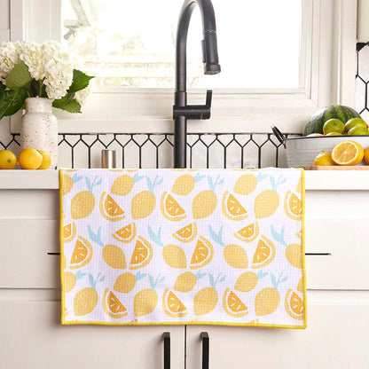 OUTLET Lemon Party blu Kitchen Tea Towel-Double-Sided Print pos-Kitchen Towel - rockflowerpaper