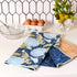 Chrysanthemum Bird blu Kitchen Tea Towel- Double-Sided Print Kitchen Towel - rockflowerpaper