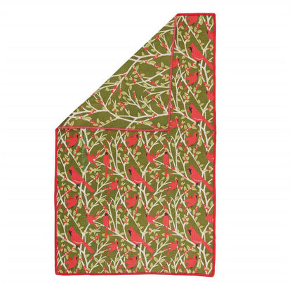 Red Cardinal blu Kitchen Tea Towel-DBL Kitchen Towel - rockflowerpaper