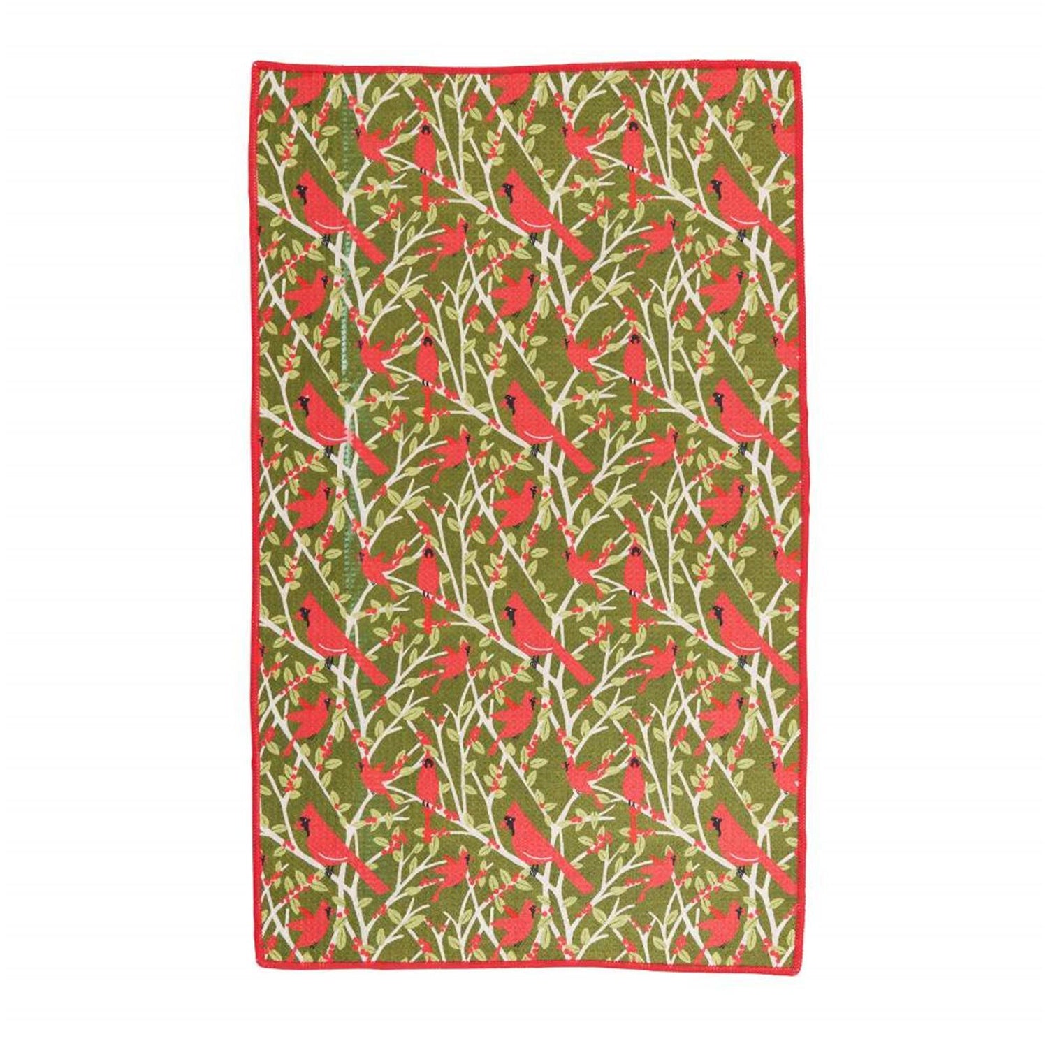 Red Cardinal blu Kitchen Tea Towel-DBL Kitchen Towel - rockflowerpaper