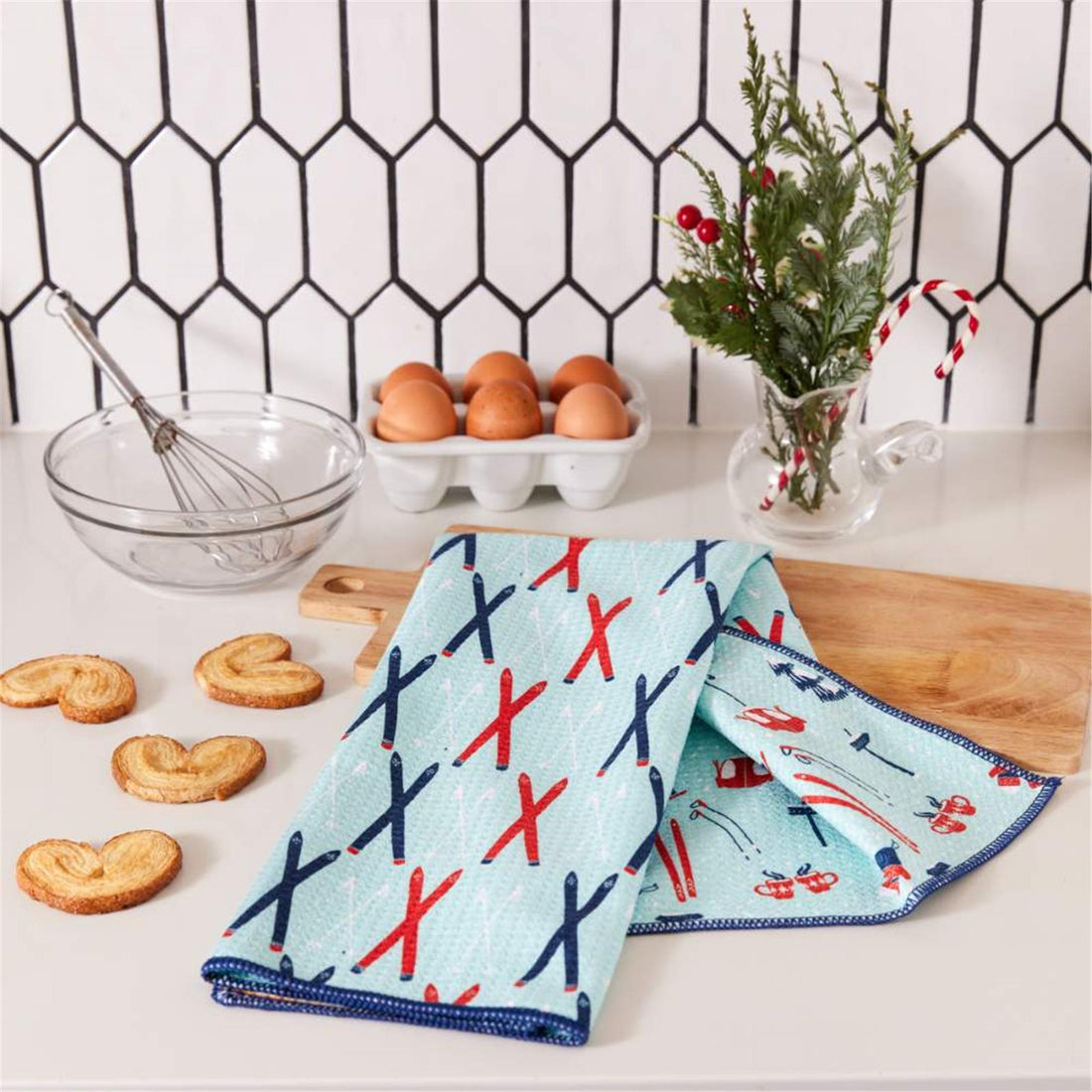 Nordic Sports blu Kitchen Tea Towel-DBL Kitchen Towel - rockflowerpaper