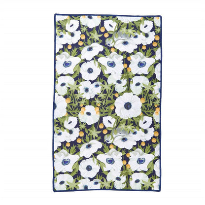 Anemone Poppy blu Kitchen Tea Towel-Double-Sided Print Kitchen Towel - rockflowerpaper