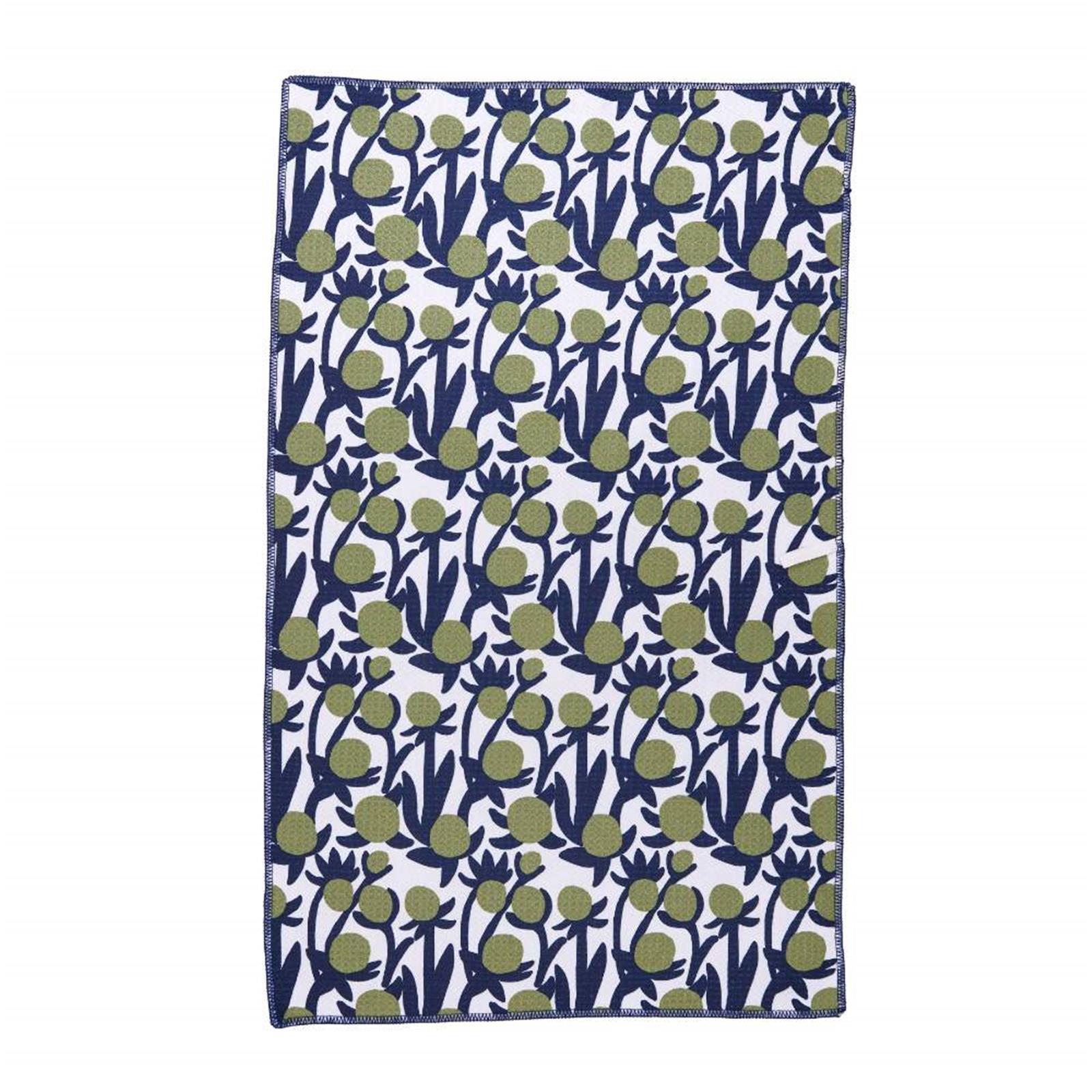 Anemone Poppy blu Kitchen Tea Towel-Double-Sided Print Kitchen Towel - rockflowerpaper