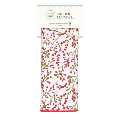 Red Berries  Eco Kitchen Tea Towel