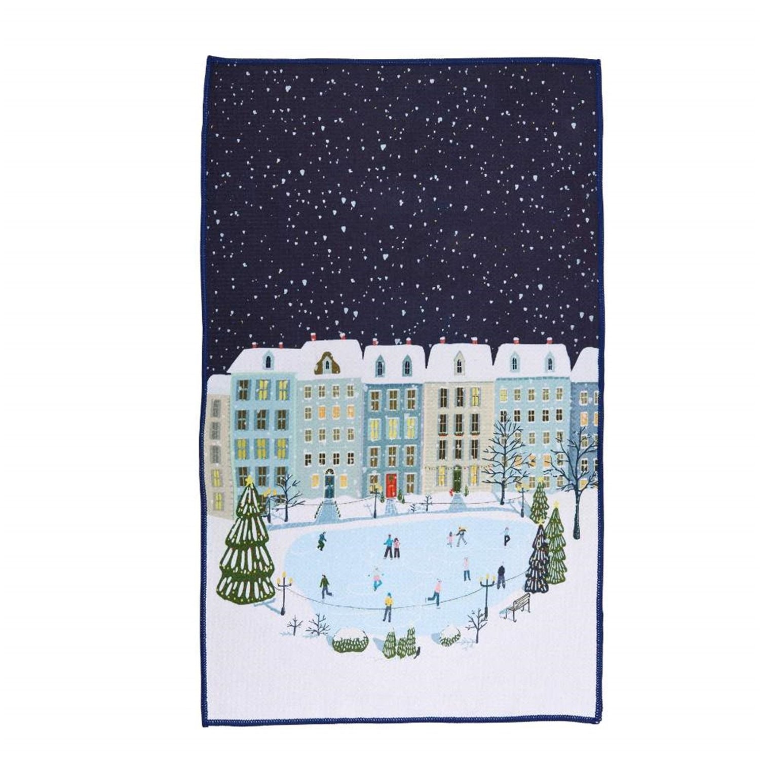 Holiday in the Park blu Kitchen Tea Towel-Double-Sided Print Kitchen Towel - rockflowerpaper