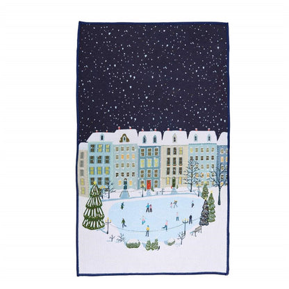 Holiday in the Park blu Kitchen Tea Towel-Double-Sided Print Kitchen Towel - rockflowerpaper