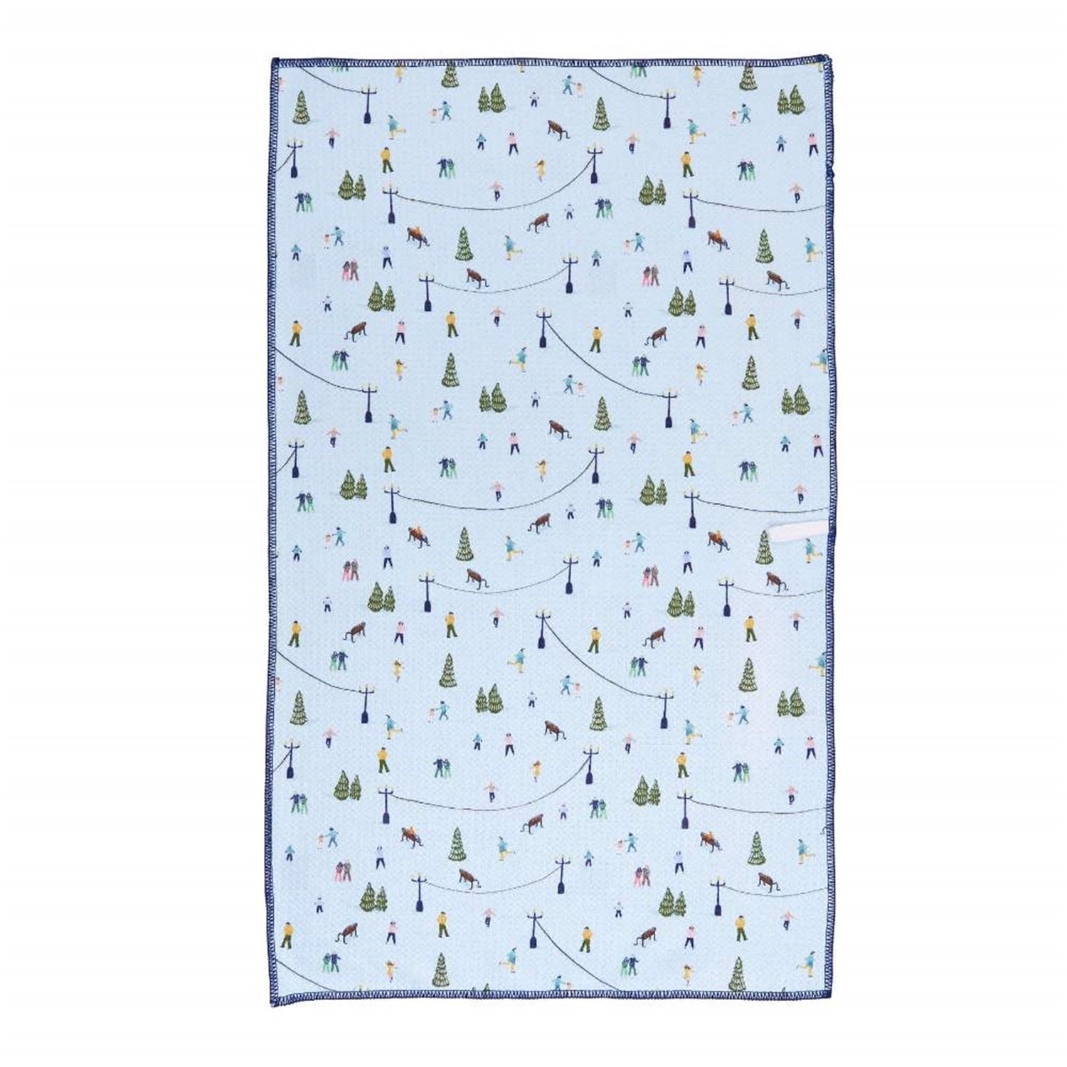 Holiday in the Park blu Kitchen Tea Towel-Double-Sided Print Kitchen Towel - rockflowerpaper