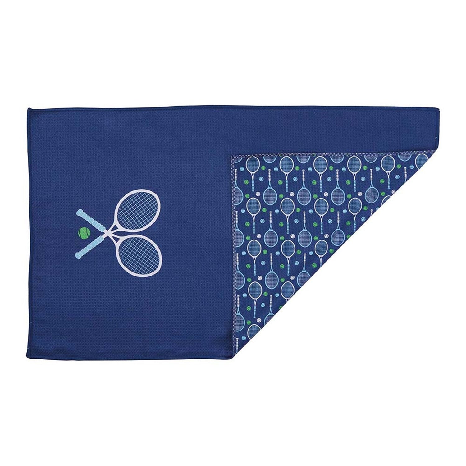 Tennis Solo Navy blu Kitchen Tea Towel-Double-Sided Print Kitchen Towel - rockflowerpaper