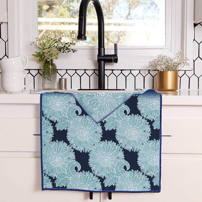 Chrysanthemum Flower Eco Kitchen Tea Towel
