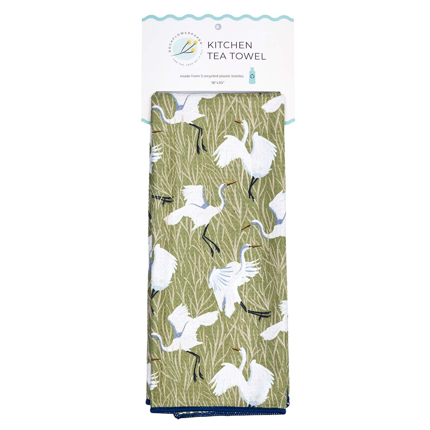 Egret &amp; Reed blu Eco Kitchen Tea Towel